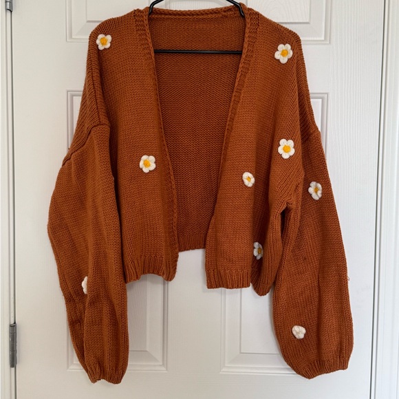 Cropped Open Front Sweater - Picture 1 of 3